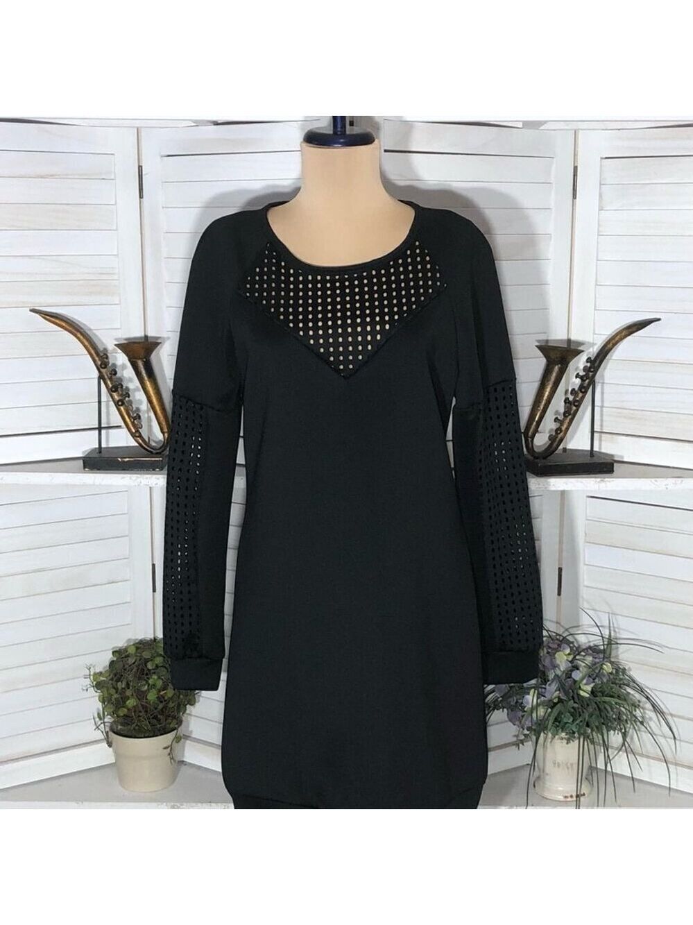 Fabletics Tilly Sweatshirt Mini Dress Knit Mesh Panel Size S - Picture 5 of 15